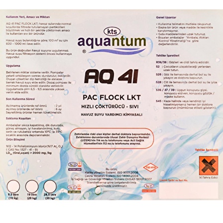 Aquantum 5 Kg Hızlı Çöktürücü Sıvı - Liquid Flocculant-ToptancıyızBiz